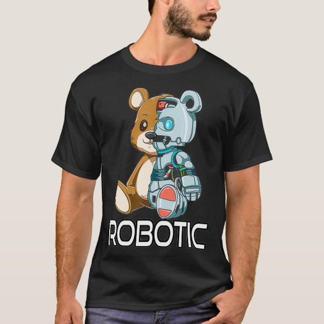 Funny Bear Robot Robotic Cuddling Cyborg  T-Shirt (Vorderseite)