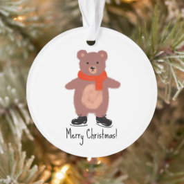 Funny bear Skaten Ornament