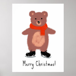 Funny bear Skaten Poster