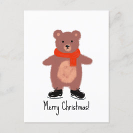 Funny bear Skaten Postkarte