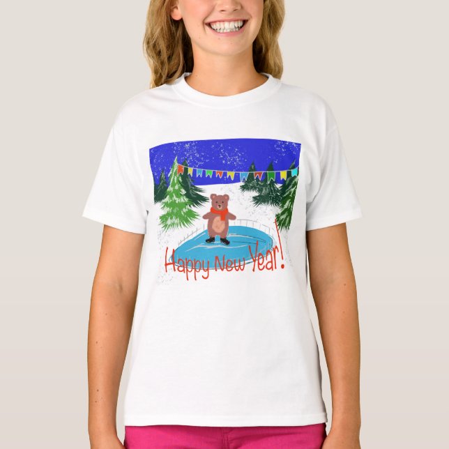 Funny bear Skaten T-Shirt (Vorderseite)