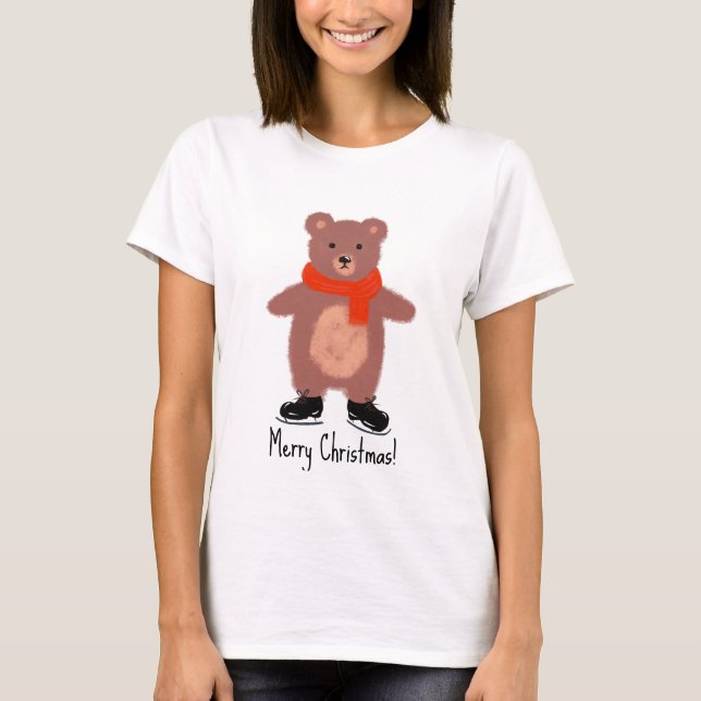 Funny bear Skaten T-Shirt (Vorderseite)