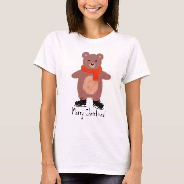 Funny bear Skaten T-Shirt (Vorderseite)