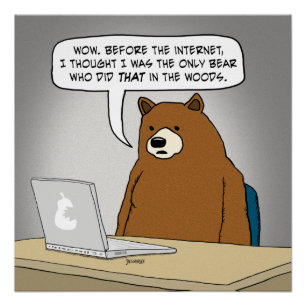 Funny Bear Surfen im Internet Poster