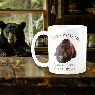 Funny Bear trinken Coffee Sprichwort Kaffeetasse