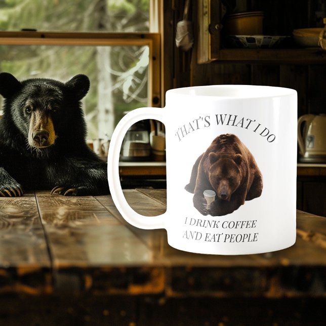 Funny Bear trinken Coffee Sprichwort Kaffeetasse (Von Creator hochgeladen)