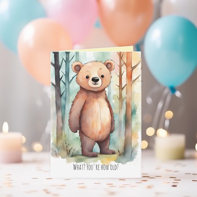 Funny Bear Years Birthday Karte (Cute and funny birthday card for older adults.)