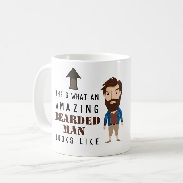 Funny BEARARD MAN Karikatur TASSE - Vater Husband  (Vorderseite Links)