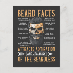 Funny Beard Facts Bartded Man Mustache Spaß Postkarte