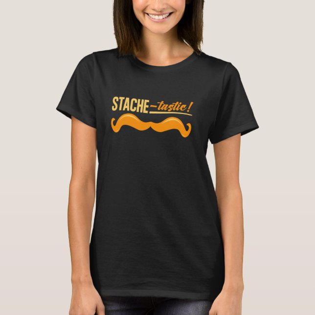 Funny Beard Stache Mustache T-Shirt (Vorderseite)