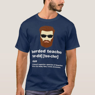 Funny Beard Teacher Lehrer Wertgutschein T-Shirt