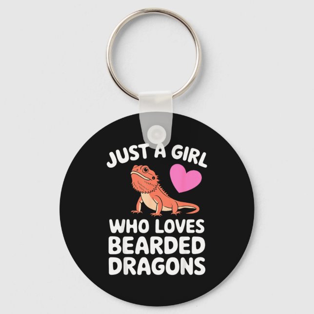 Funny Bearded Dragon Art For Women Girl Bearded Dr Schlüsselanhänger (Vorderseite)
