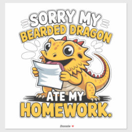 Funny Bearded Dragon Cute Reptile Lover Gift Aufkleber