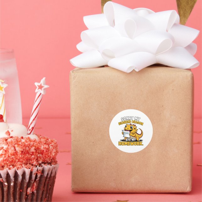 Funny Bearded Dragon Cute Reptile Lover Gift Runder Aufkleber (Party)