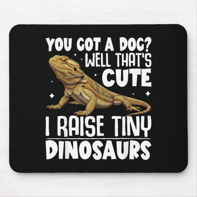 Funny Bearded Dragon Shirt For Men Women Lizard Lo Mousepad (Vorne)