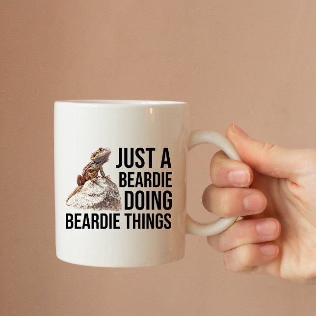 Funny Bearded Dragon Zitat Kaffeetasse (Just a beardie mug)