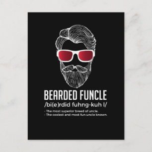 Funny Bearded Funcle Definition Novelty Postkarte