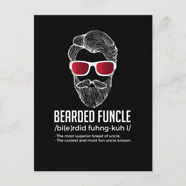 Funny Bearded Funcle Definition Novelty Postkarte (Vorderseite)