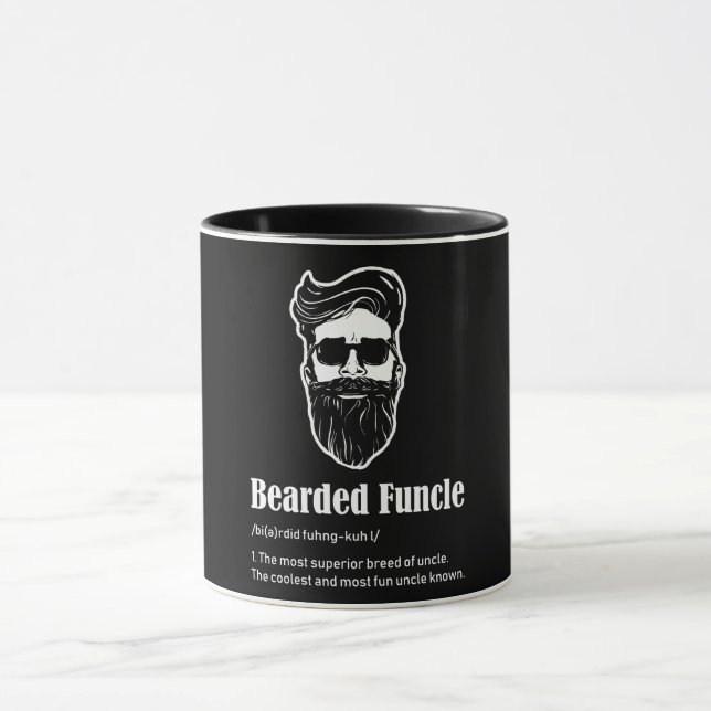 Funny Bearded Funcle Definition Tasse (Zentrum)