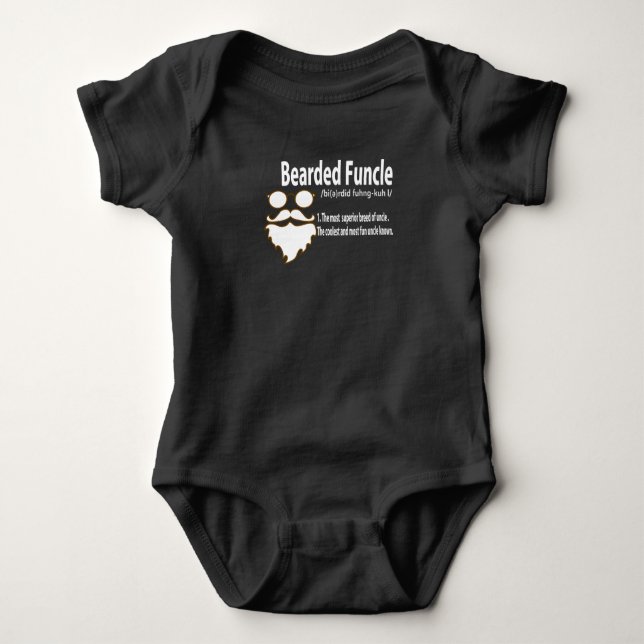Funny Bearded Functional for Uncles Baby Strampler (Vorderseite)