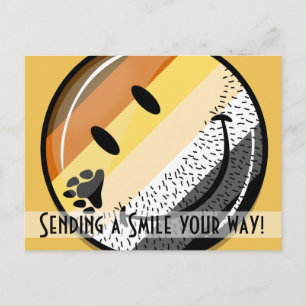 Funny Bearded Happy Gay Bar Pride Flag Postkarte