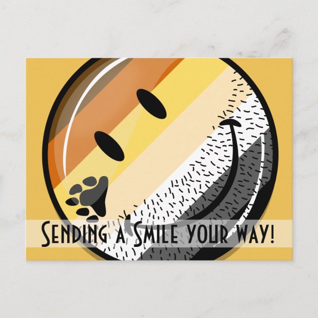 Funny Bearded Happy Gay Bar Pride Flag Postkarte (Vorderseite)