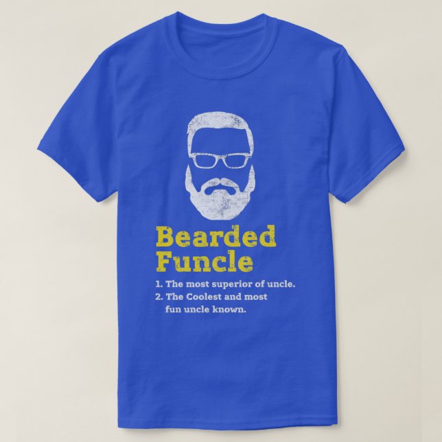 Funny Bearded Unshaved Funcle Brillen gestört G T-Shirt (Design vorne)