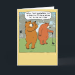 Funny Bears Golfing Birthday Karte<br><div class="desc">Diese lustige Geburtstagskarte zeigt einige Bären auf dem Golfplatz,  von denen einer beweist,  dass Bären tatsächlich im Wald getroffen werden! Danke für die Auswahl dieses originalen Designs von © Chuck Ingwersen und die Unterstützung für mich - ein unabhängiger Künstler! Ich schreibe jeden Tag Cartoon auf Instagram: https://www.instagram.com/captainscratchy</div>