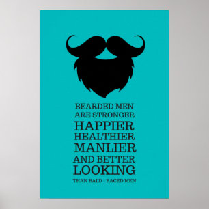 Funny Bearted Men Zitat Poster