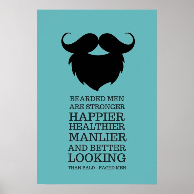 Funny Bearted Men Zitat Poster (Vorne)