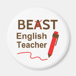 Funny Beast oder Best English Teacher Magnet