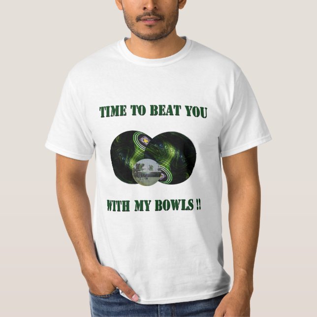 Funny Beat you at Lawn Bowls, Mens Value Tshirt (Vorderseite)