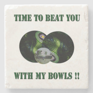 Funny Beat you at Lawn Bowls, Stone Untersetzer