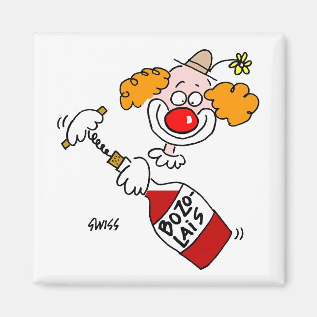 Funny Beaujolais Wine Cartoon Verkostung Gastgesch Magnet (Vorne)