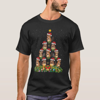 Funny Beaver Animal Lover Santa Beaver Weihnachten T-Shirt