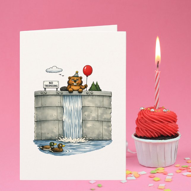 Funny Beaver Birthday Karte (Von Creator hochgeladen)