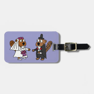 Funny Beaver Braut und Groom Wedding Gepäckanhänger