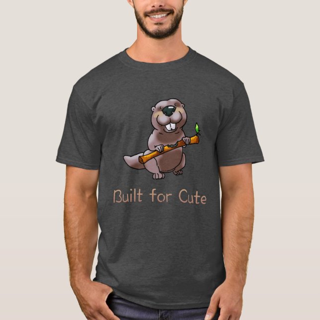 Funny Beaver Cartoon – Built for Cute T-Shirt (Vorderseite)
