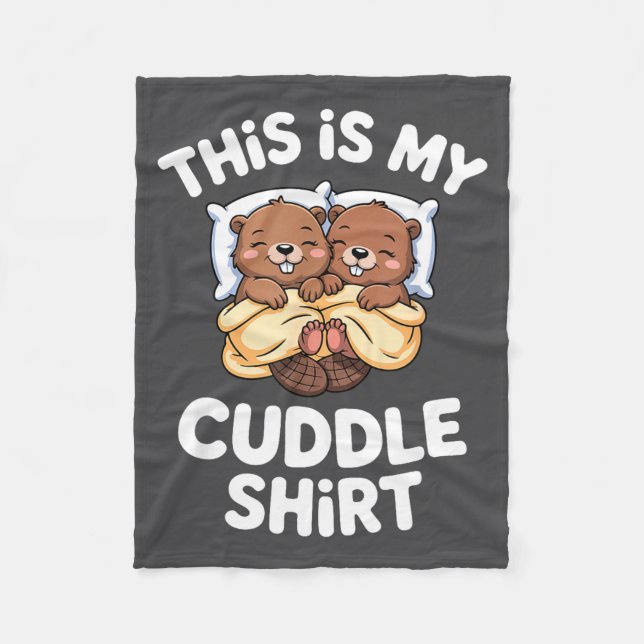 Funny Beaver Couple This Is My Cuddle  Fleecedecke (Vorderseite)