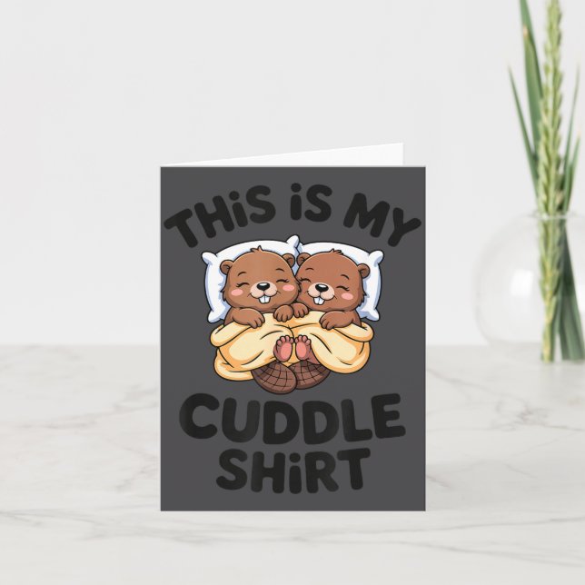 Funny Beaver Couple This Is My Cuddle  Karte (Vorderseite)