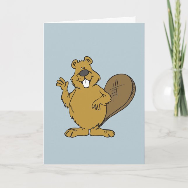 FUNNY BEAVER JEDEN ANLASS HELLO GREETCARDS KARTE (Vorderseite)