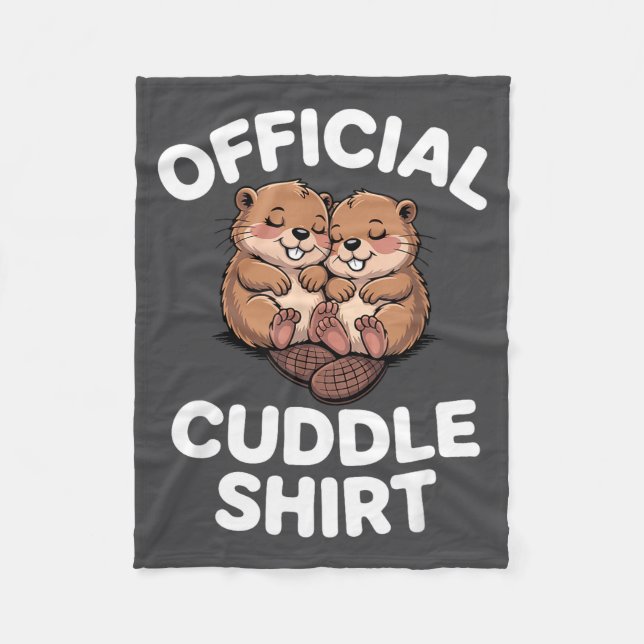 Funny Beavers Hugging Cuddle  Fleecedecke (Vorderseite)