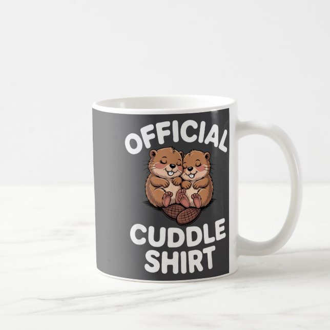Funny Beavers Hugging Cuddle  Kaffeetasse (Rechts)