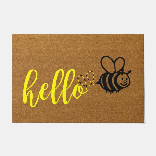 Funny Bee Doormat, Niedliches Bienengeschenk, Bien Fußmatte (Vorderseite)