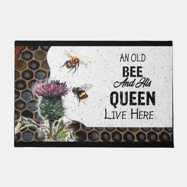 Funny Bee Doormat, Niedliches Bienenstockgeschenk, Fußmatte (Vorderseite)