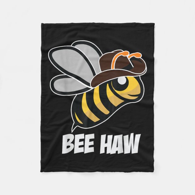 Funny Bee Haw Bumble Bee Graphic Cowboy Hat Fleecedecke (Vorderseite)