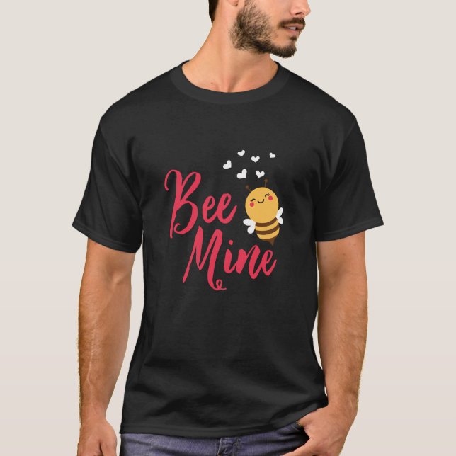 Funny Bee Mine Honey Bee Valentine T-Shirt (Vorderseite)
