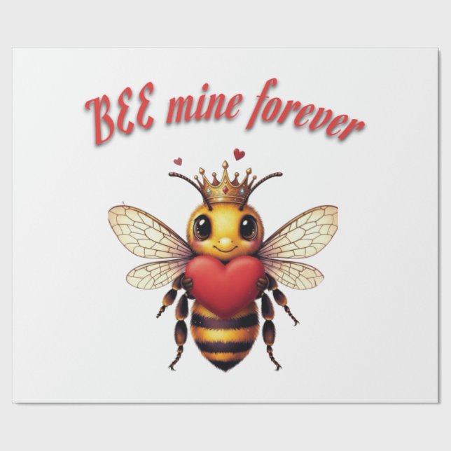 Funny Bee Pun Valentine  Geschenkpapier (Flach)