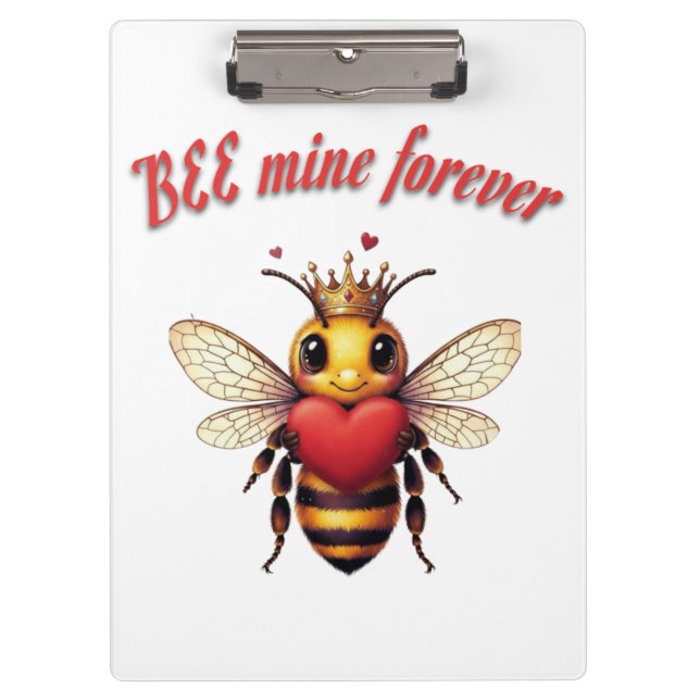 Funny Bee Pun Valentine  Klemmbrett (Vorderseite)