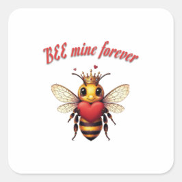 Funny Bee Pun Valentine  Quadratischer Aufkleber